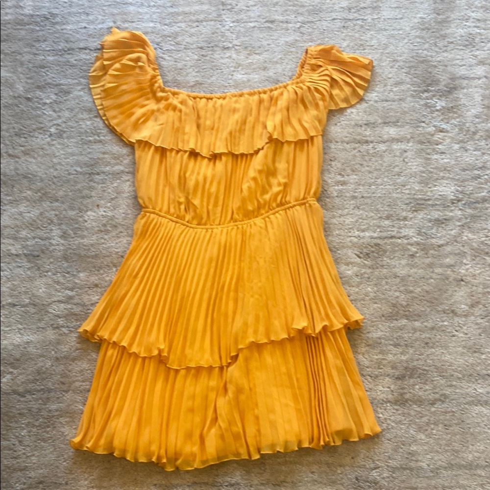 ALI & JAY Yellow Sundress with Flutter Sleeves and Square Neck